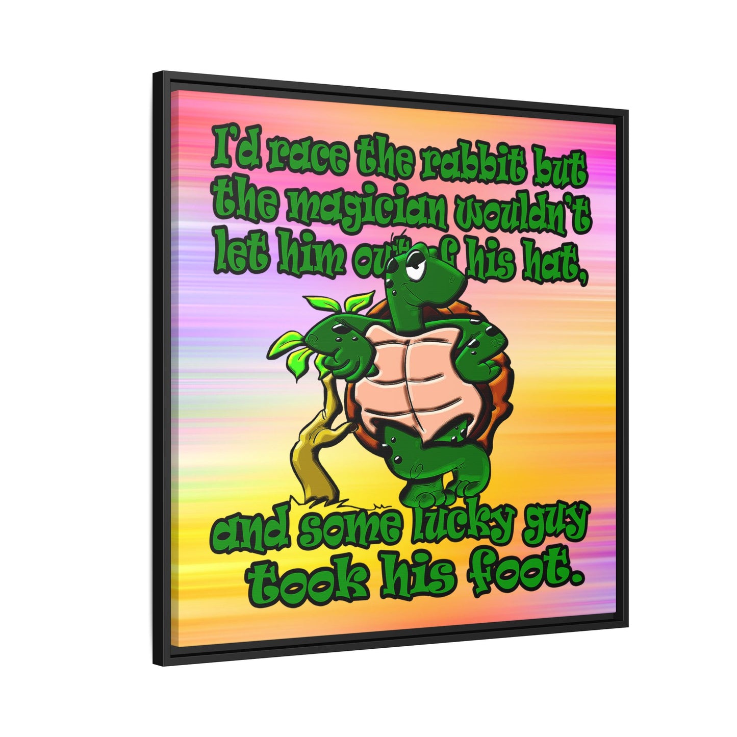 turtle race - framed canvas art (color blur)