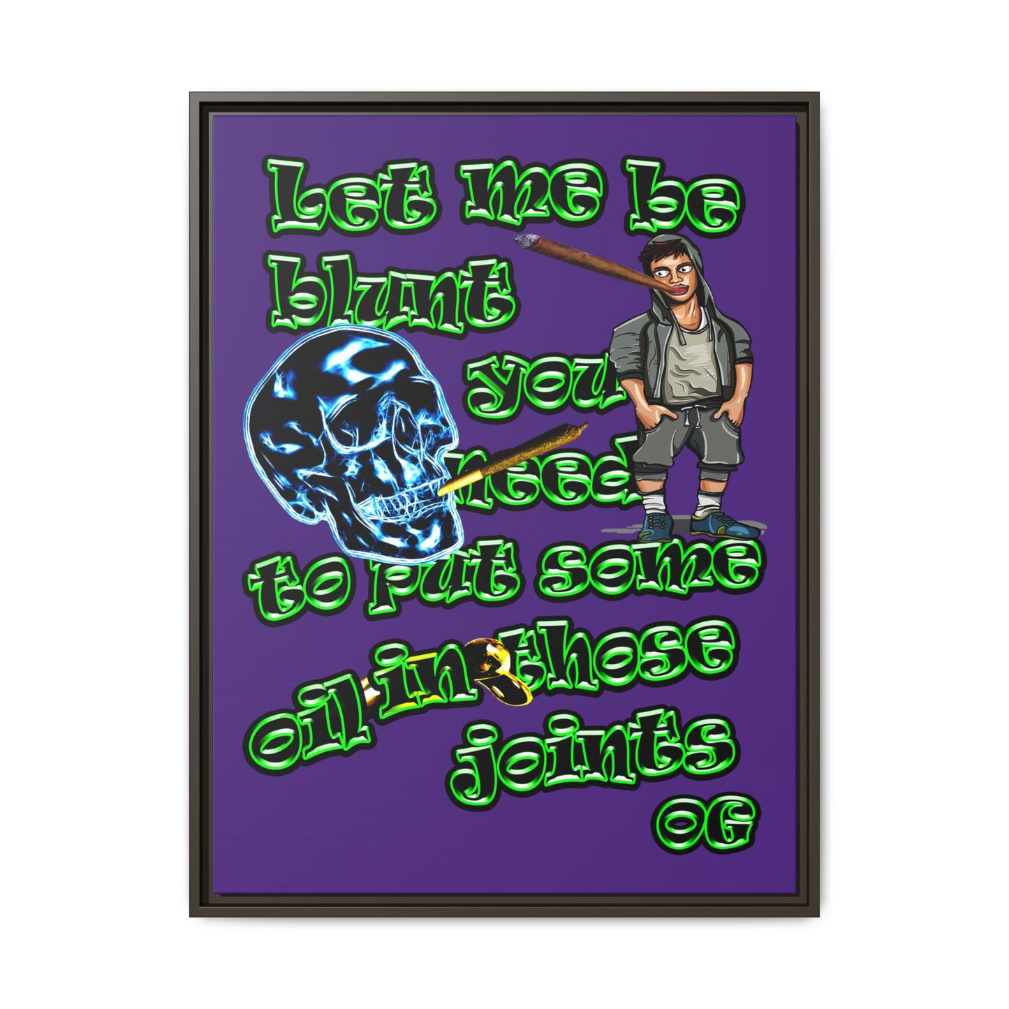 og - framed canvas art (purple)
