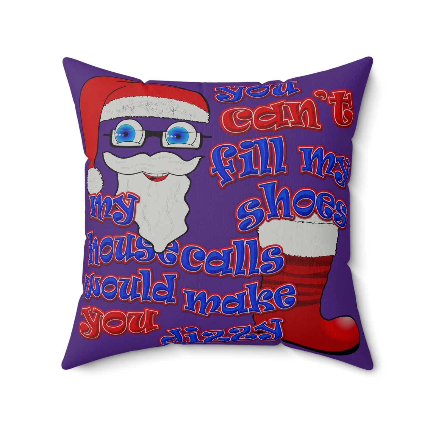 santa's shoes - Faux Suede Square Pillow - (purple)