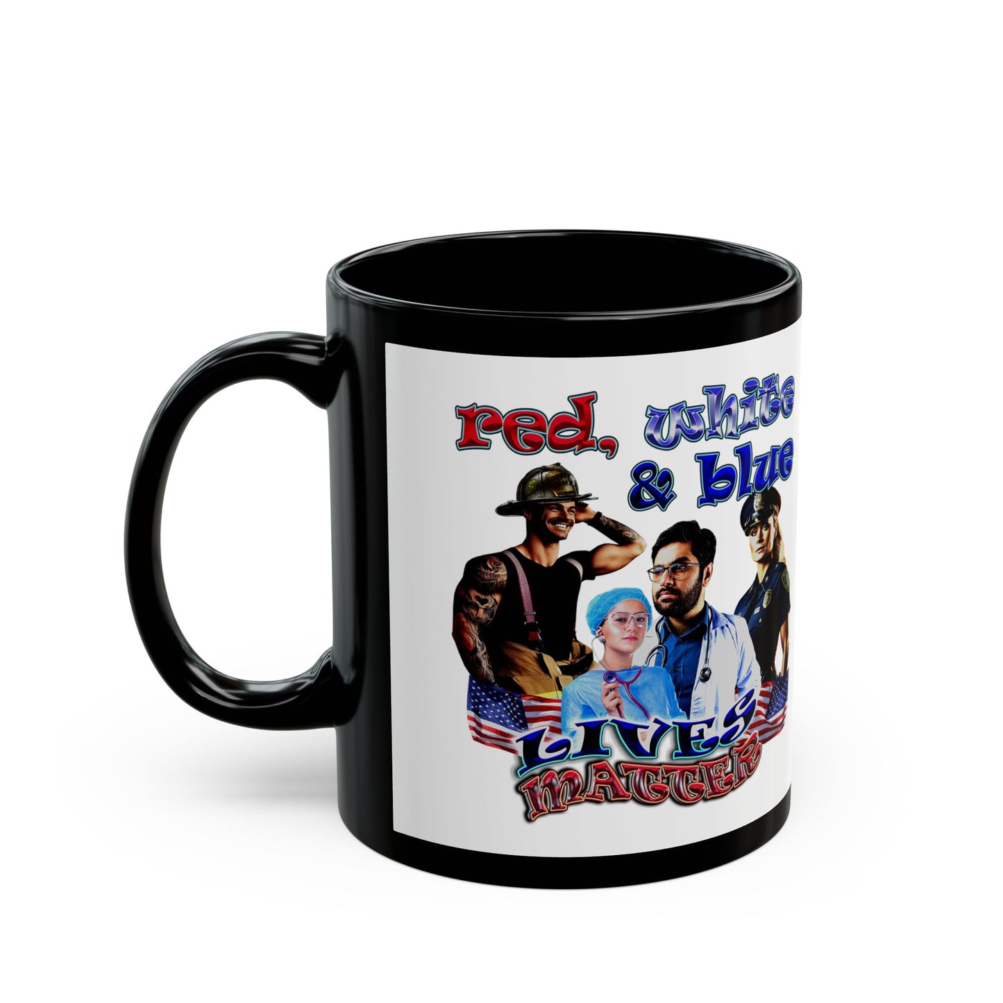rw&b lives matter - Black Mug (white)