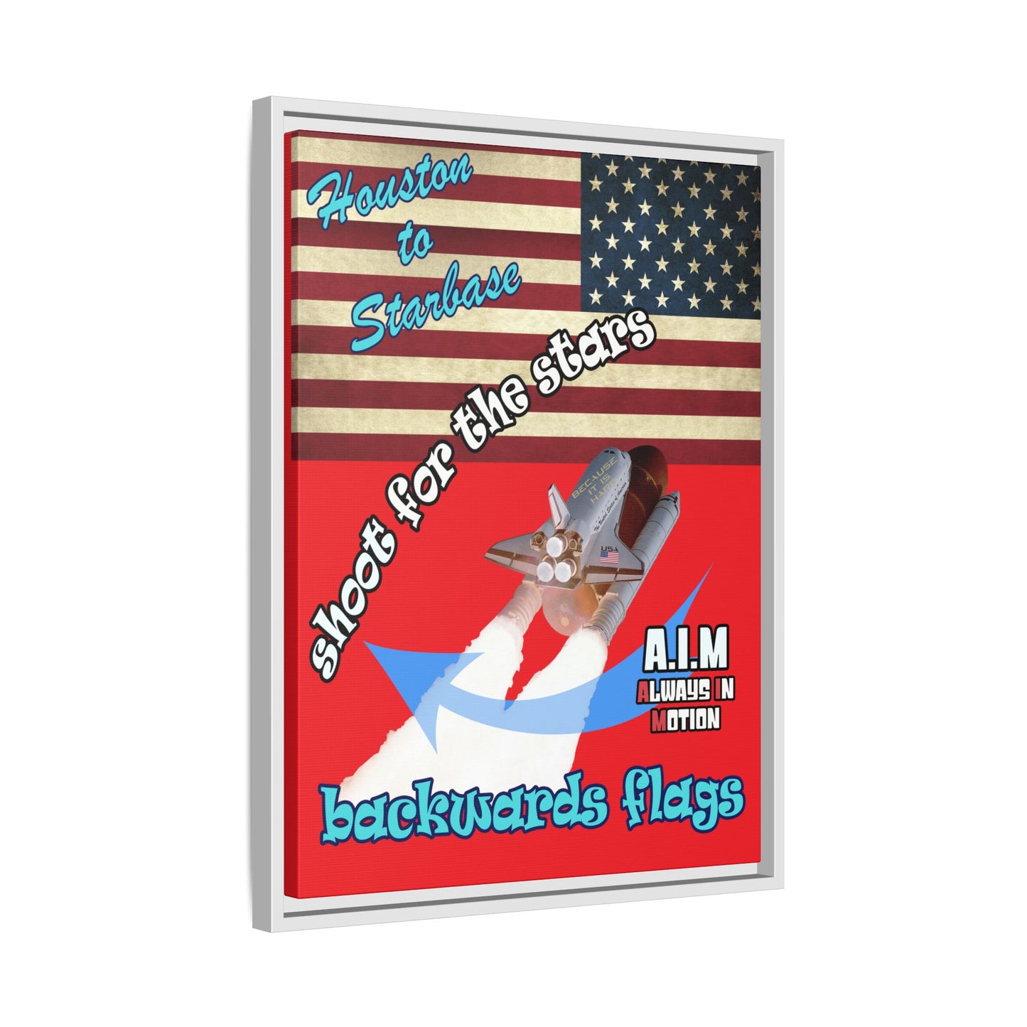 shoot for the stars - framed canvas art (red)