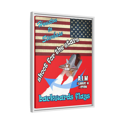shoot for the stars - framed canvas art (red)
