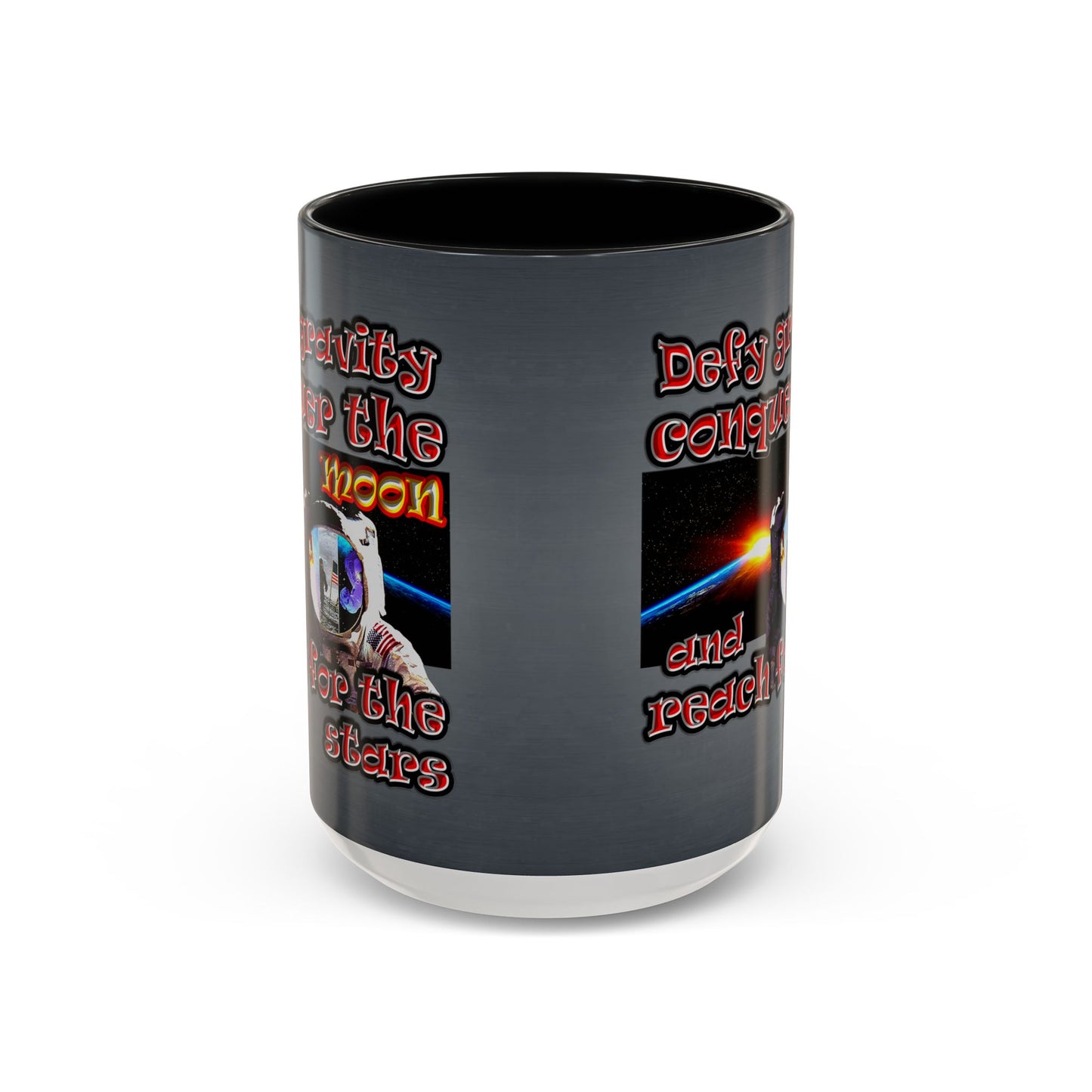 defy conquer reach - Accent Mug (grey-light grey)