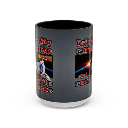 defy conquer reach - Accent Mug (grey-light grey)