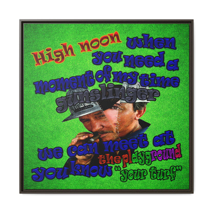 high noon - framed canvas art (green turf)
