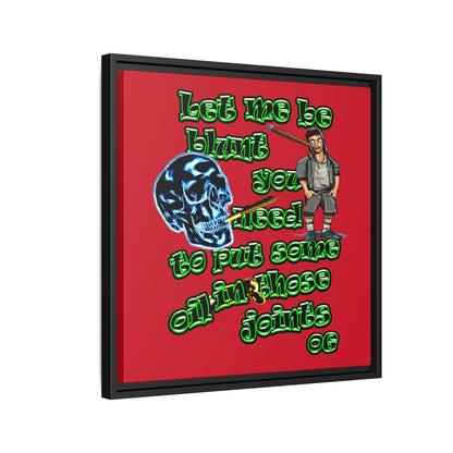 og - framed canvas art (dark red)