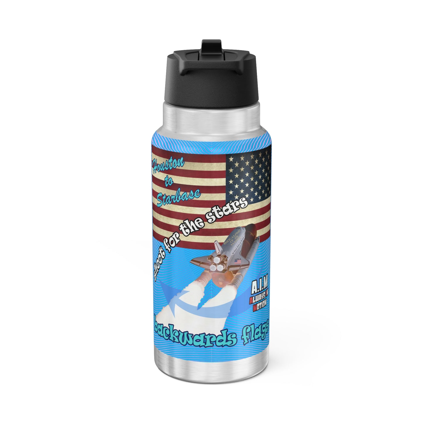 shoot for the stars - Gator Tumbler, 32oz (light blue-purple wave)