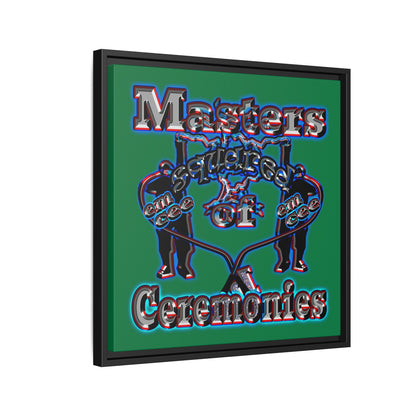 em cee squared - framed canvas art (dark green)
