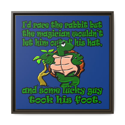 turtle race - framed canvas art (dark blue)