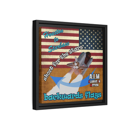 shoot for the stars - framed canvas art (brown papyrus)