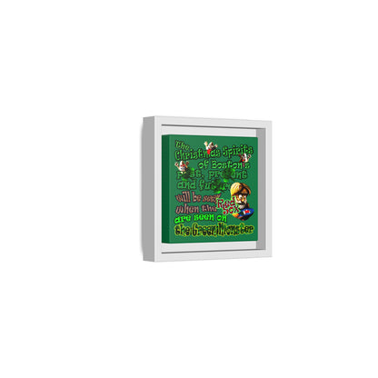 christmas spirits of boston - framed canvas art (dark green)