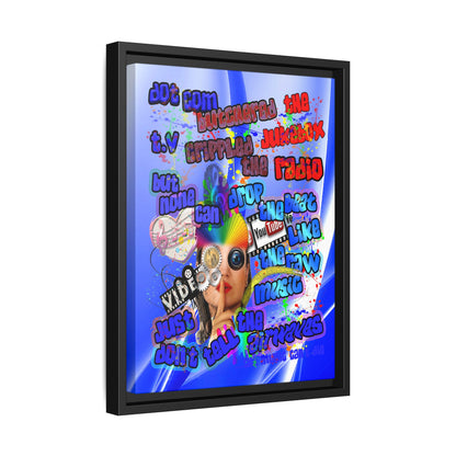 drop the beat - framed canvas art (blue-white wave)