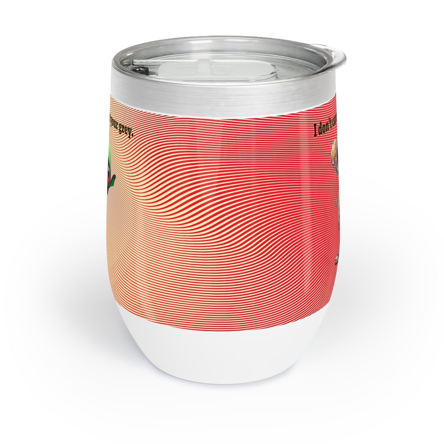 I don't care that your grey - Chill Wine Tumbler (yellow-orange wave)