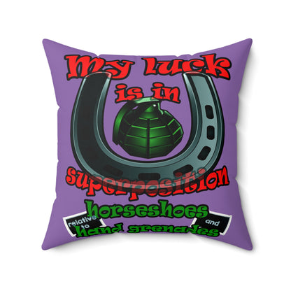 my luck - Faux Suede Square Pillow - (light purple)