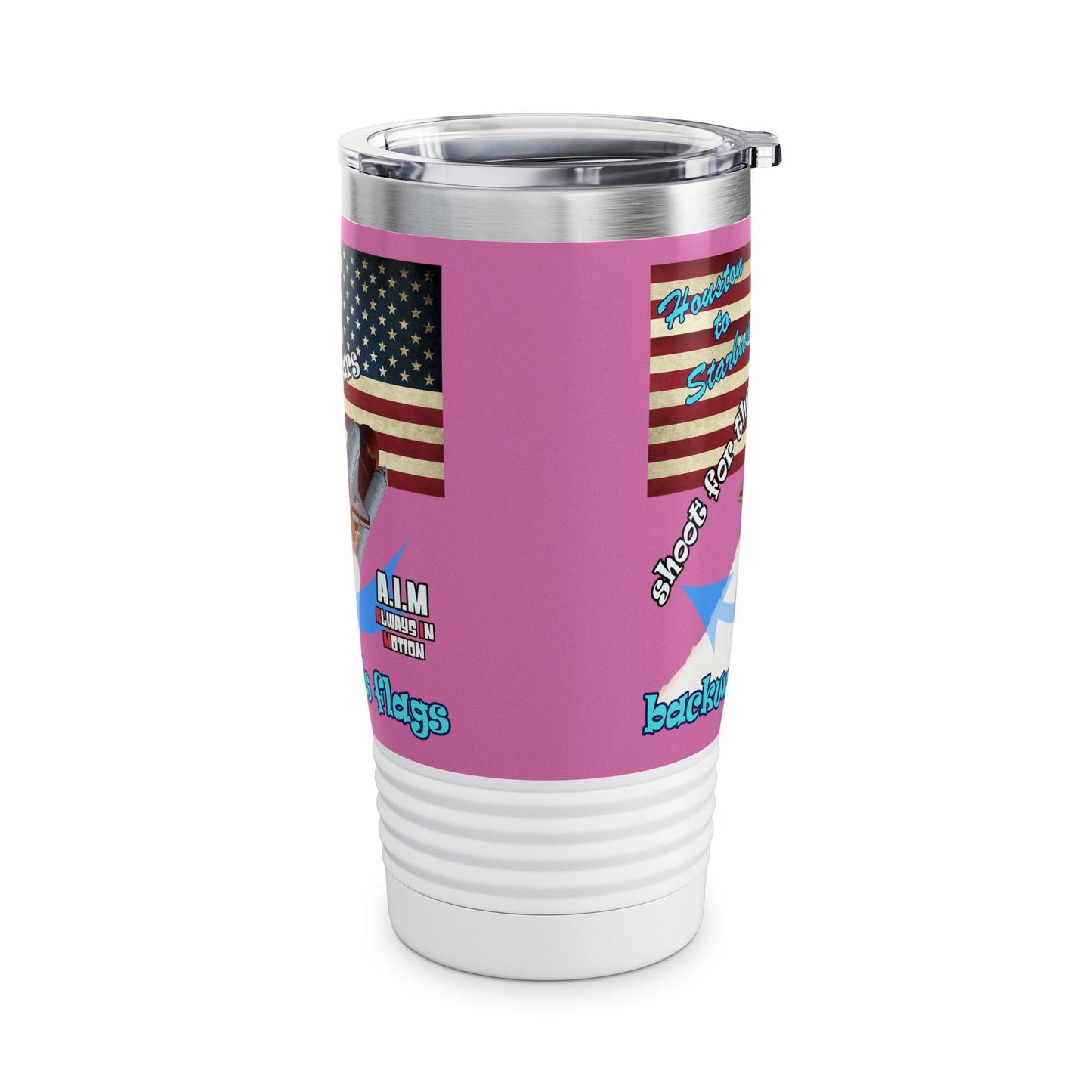 shoot for the stars - Ringneck Tumbler, 20oz (light pink)