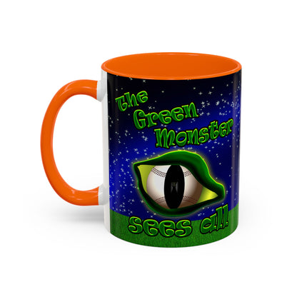 green monster - Accent Mug ('snoops' background)