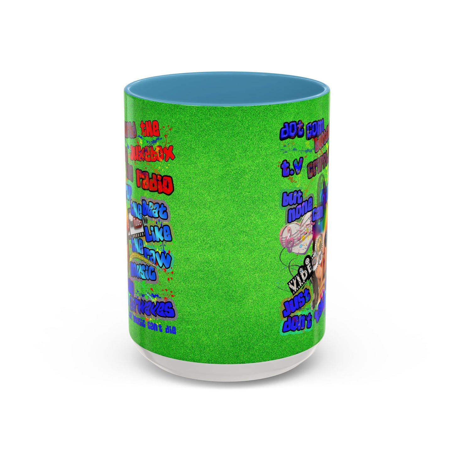 drop the beat - Accent Mug (green turf)