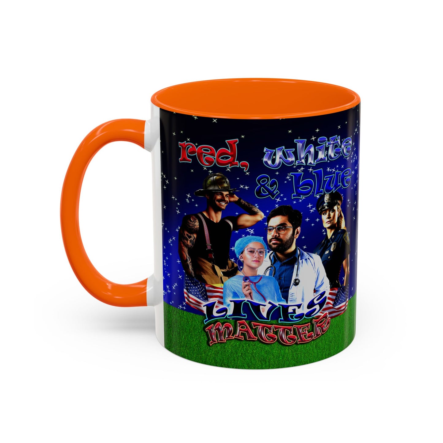 rw&b lives matter - Accent Mug ('snoops' background)