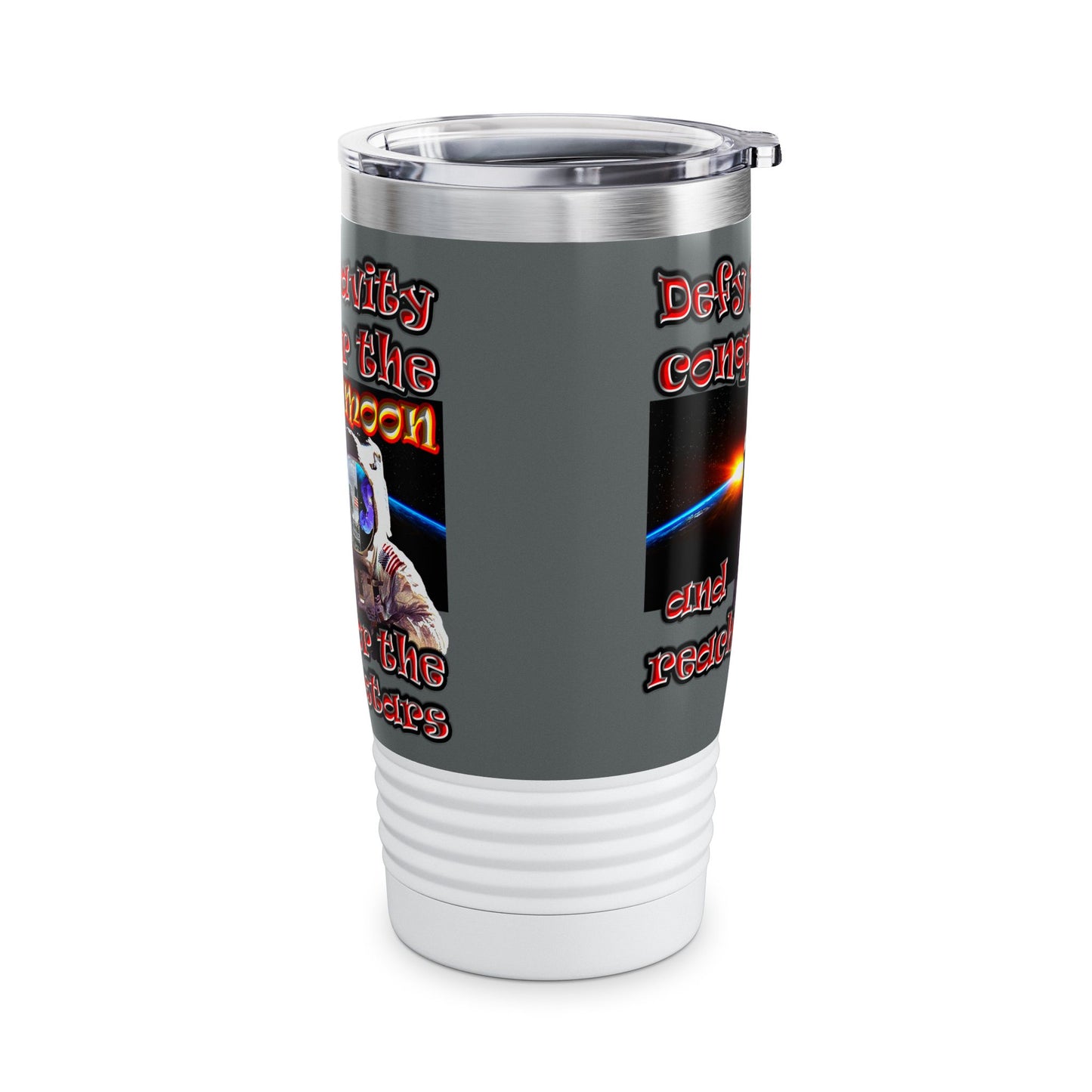 defy conquer reach - Ringneck Tumbler, 20oz (dark grey)