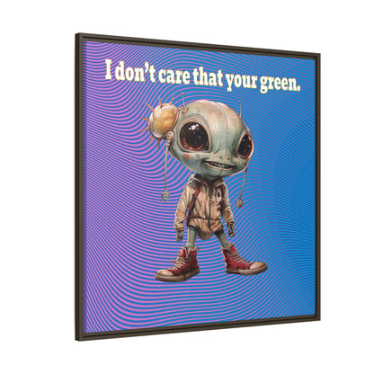 I don't care that your green - framed canvas art (light blue-purple wave)