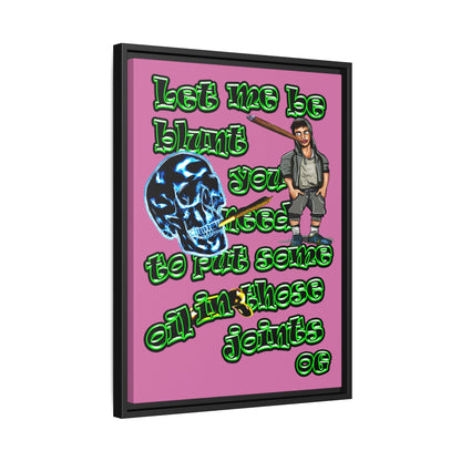 og - framed canvas art (light pink)