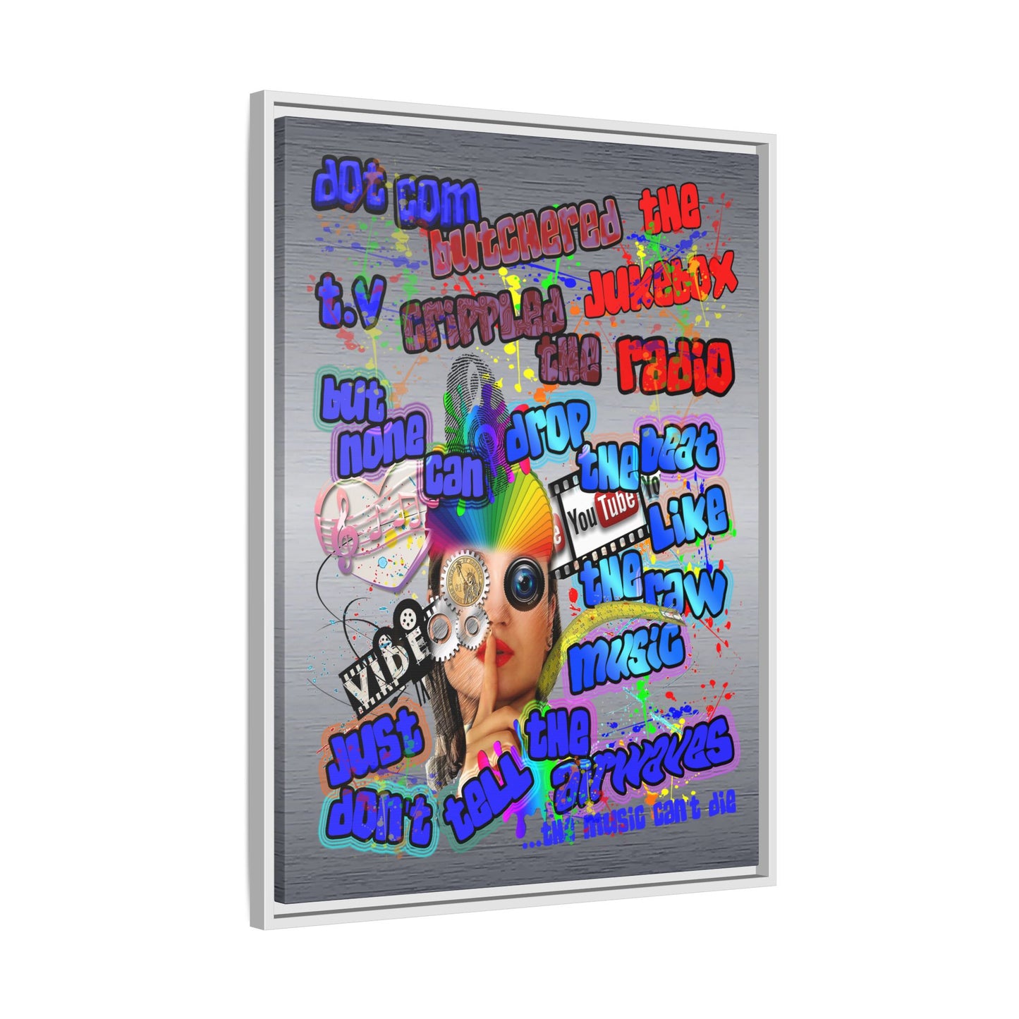 drop the beat - framed canvas art (brushed nickel)