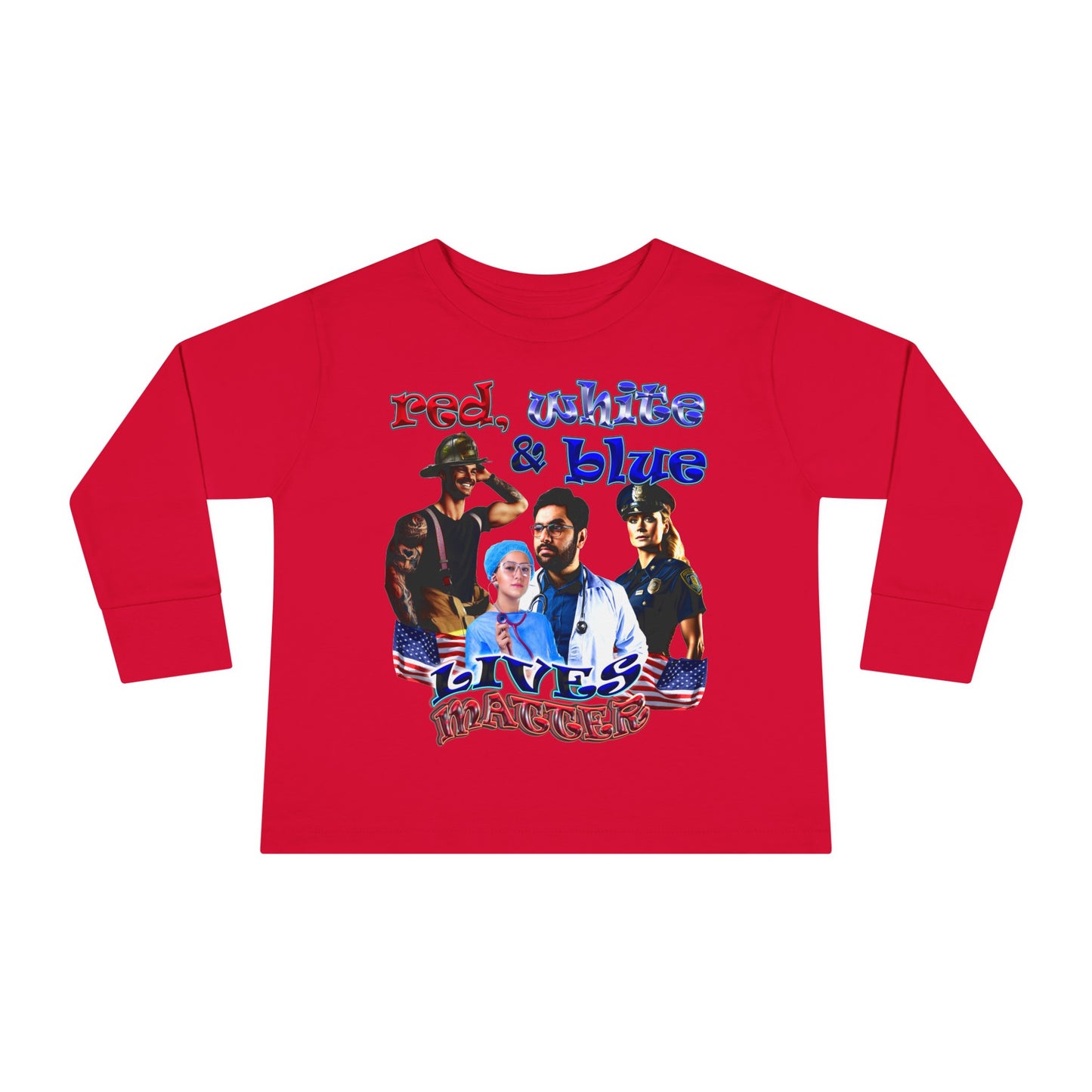 rw&b lives matter - Toddler Long Sleeve Tee