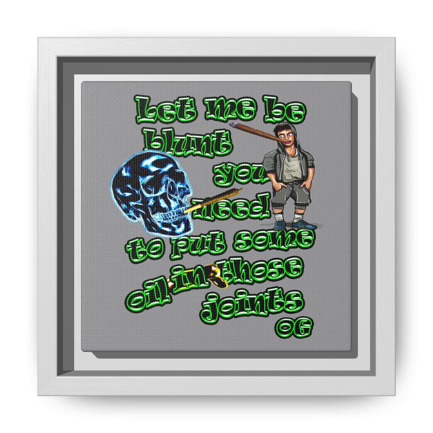 og - framed canvas art (grey)