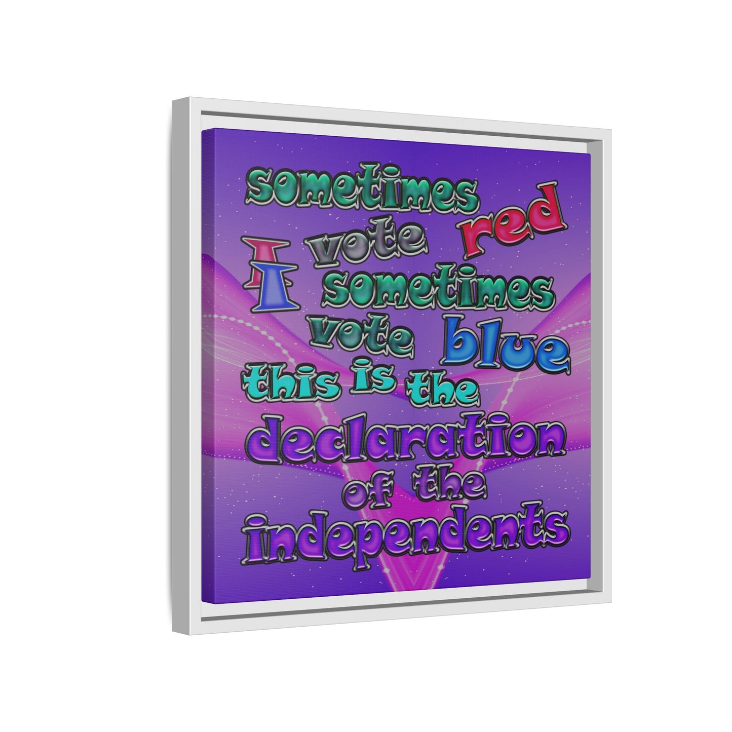 declaration of the independents - framed canvas art (purple-pink wave)