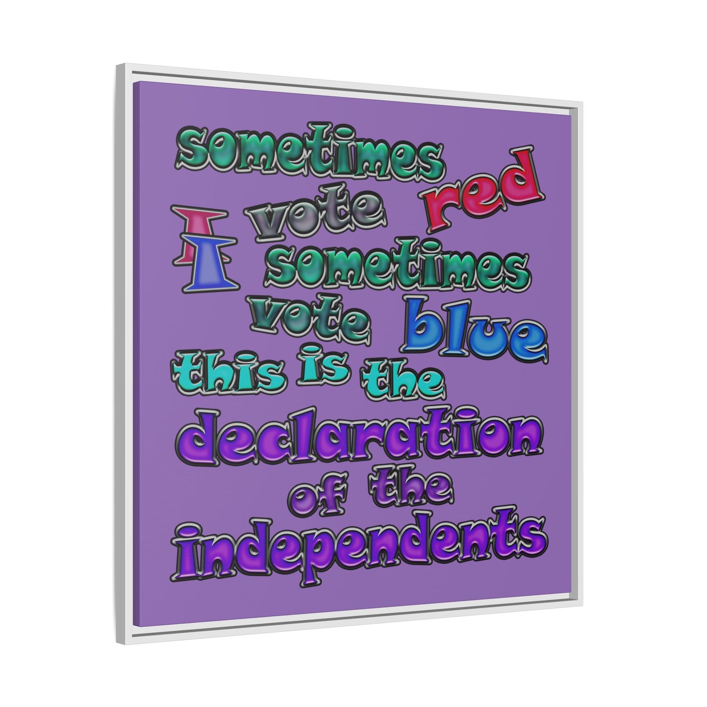declaration of the independents - framed canvas art (light purple)