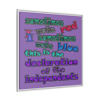 declaration of the independents - framed canvas art (light purple)