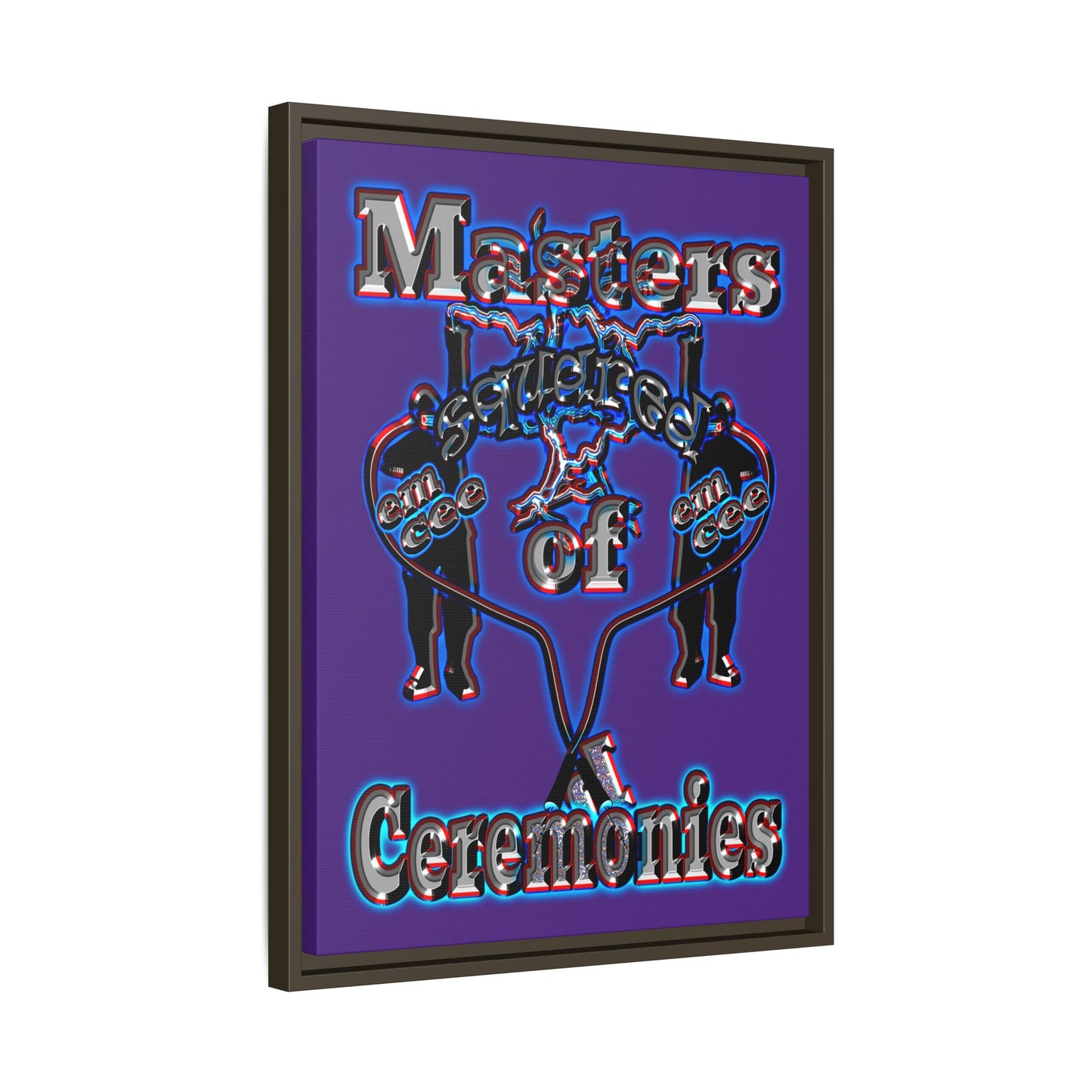 em cee squared - framed canvas art (purple)