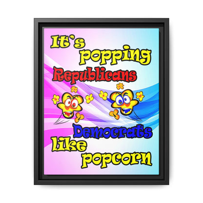 popping like popcorn - framed canvas art (light blue-pink wave)