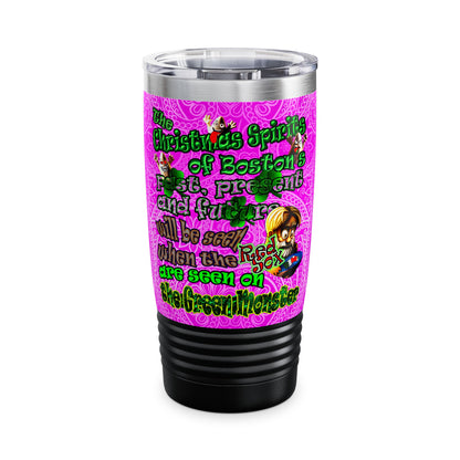 christmas spirits of boston - Ringneck Tumbler, 20oz (pink swirl)