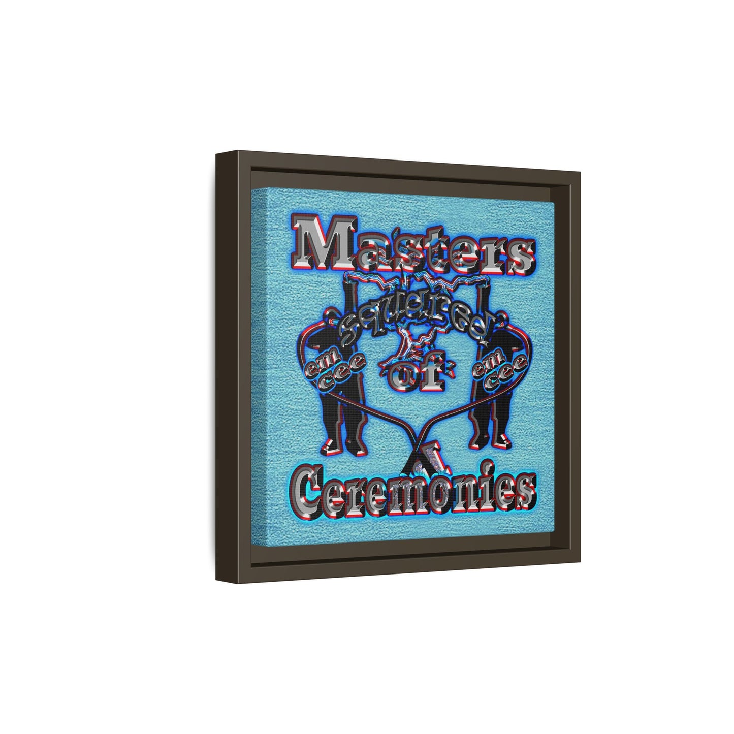 em cee squared - framed canvas art (faded blue)