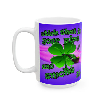 celtics logo - White Mug (purple-pink wave)