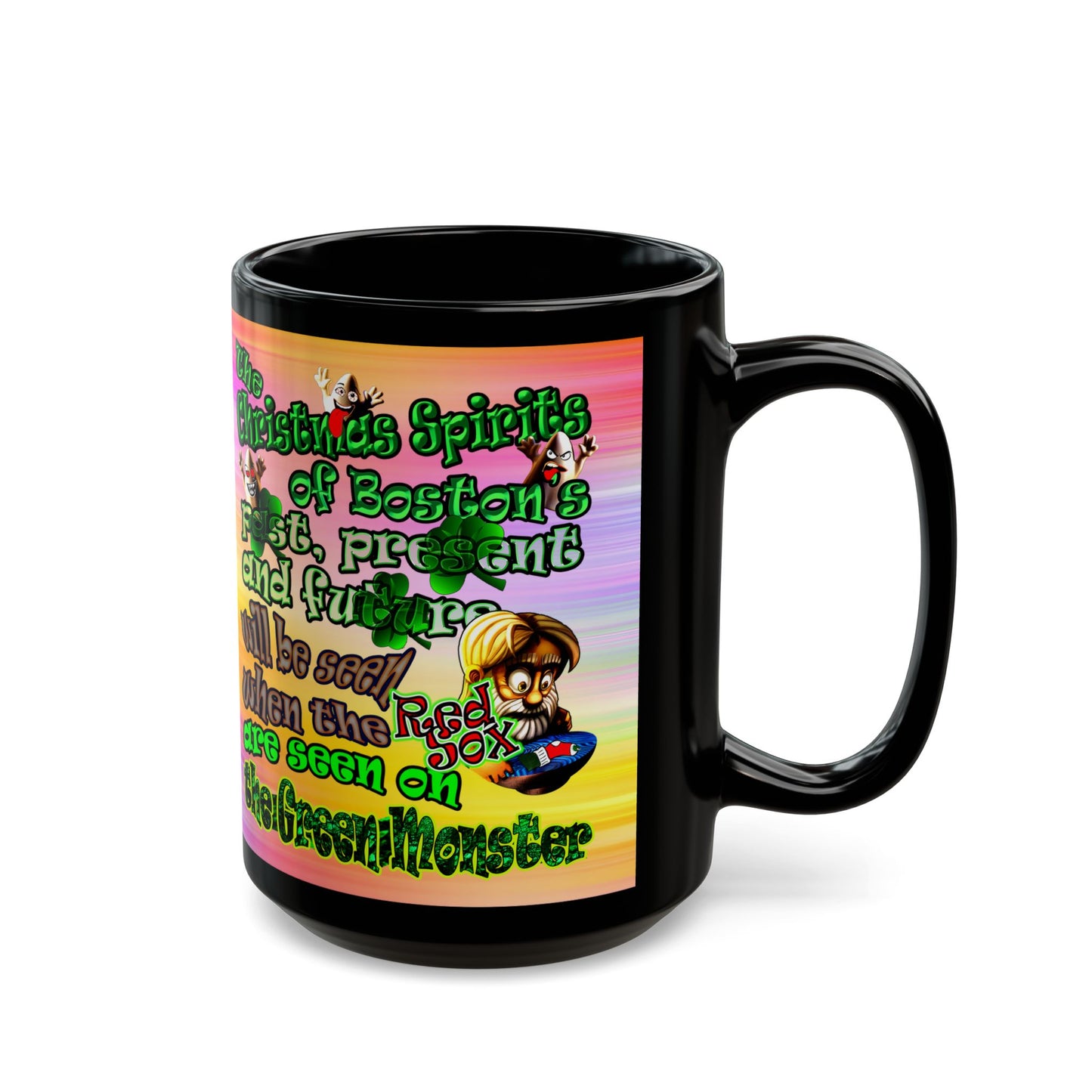 christmas spirits of boston - Black Mug (color blur)