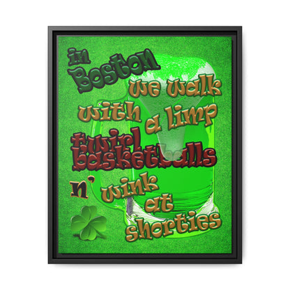 celtics logo - framed canvas art (green turf)