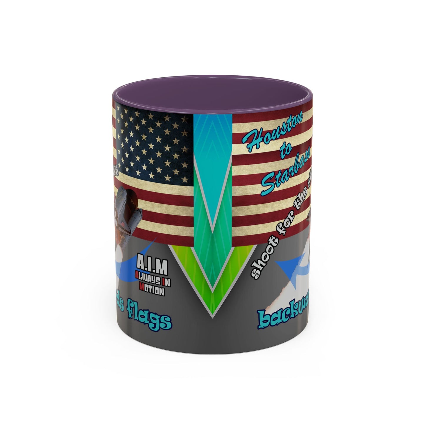 shoot for the stars - Accent Mug (rainbow split)