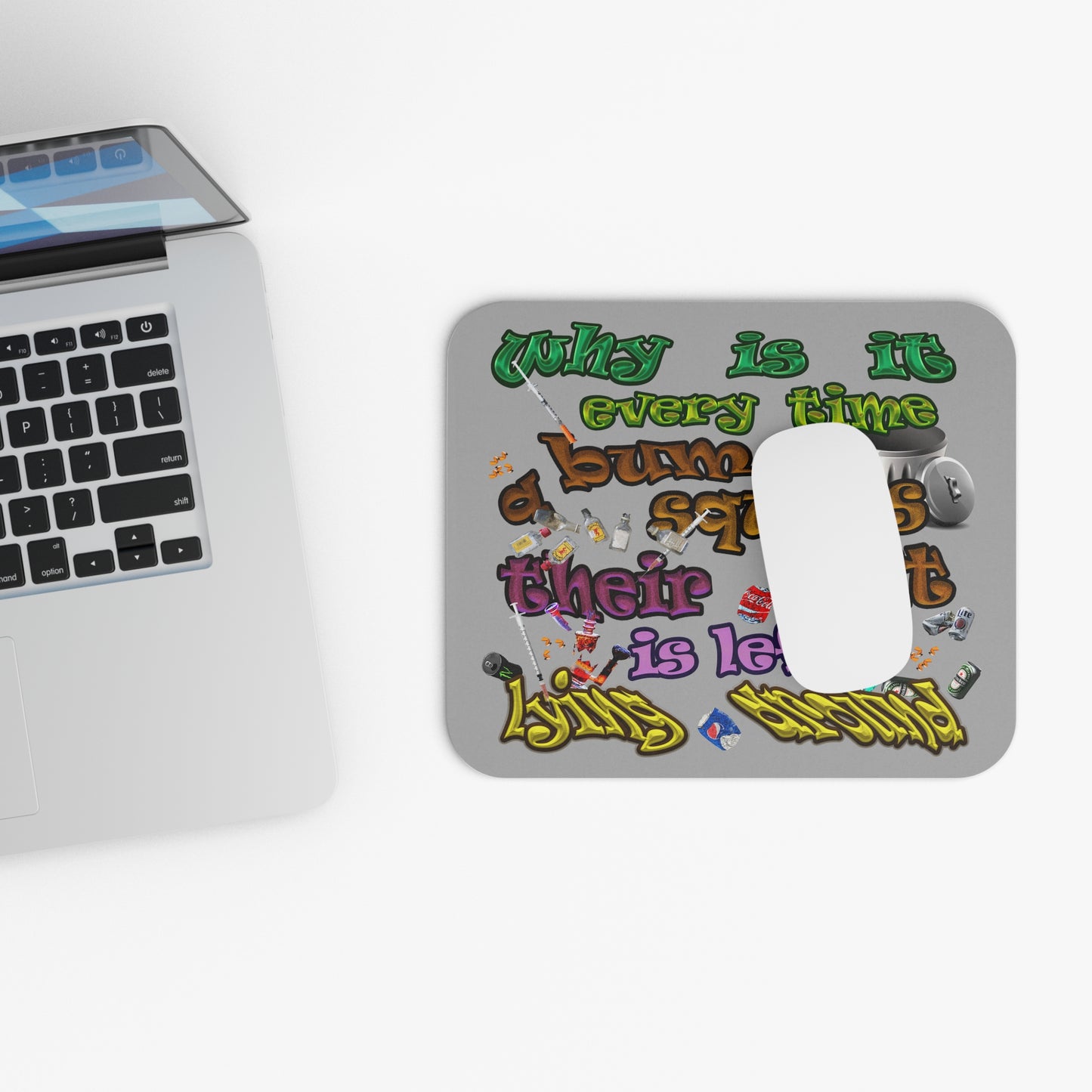 the bum's shit - Mouse Pad (Rectangle) (light grey)