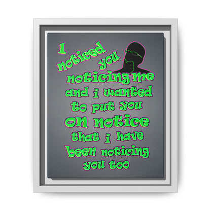 noticed you noticing - framed canvas art (grey-light grey)