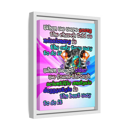 doggystyle - framed canvas art (light blue-pink wave)