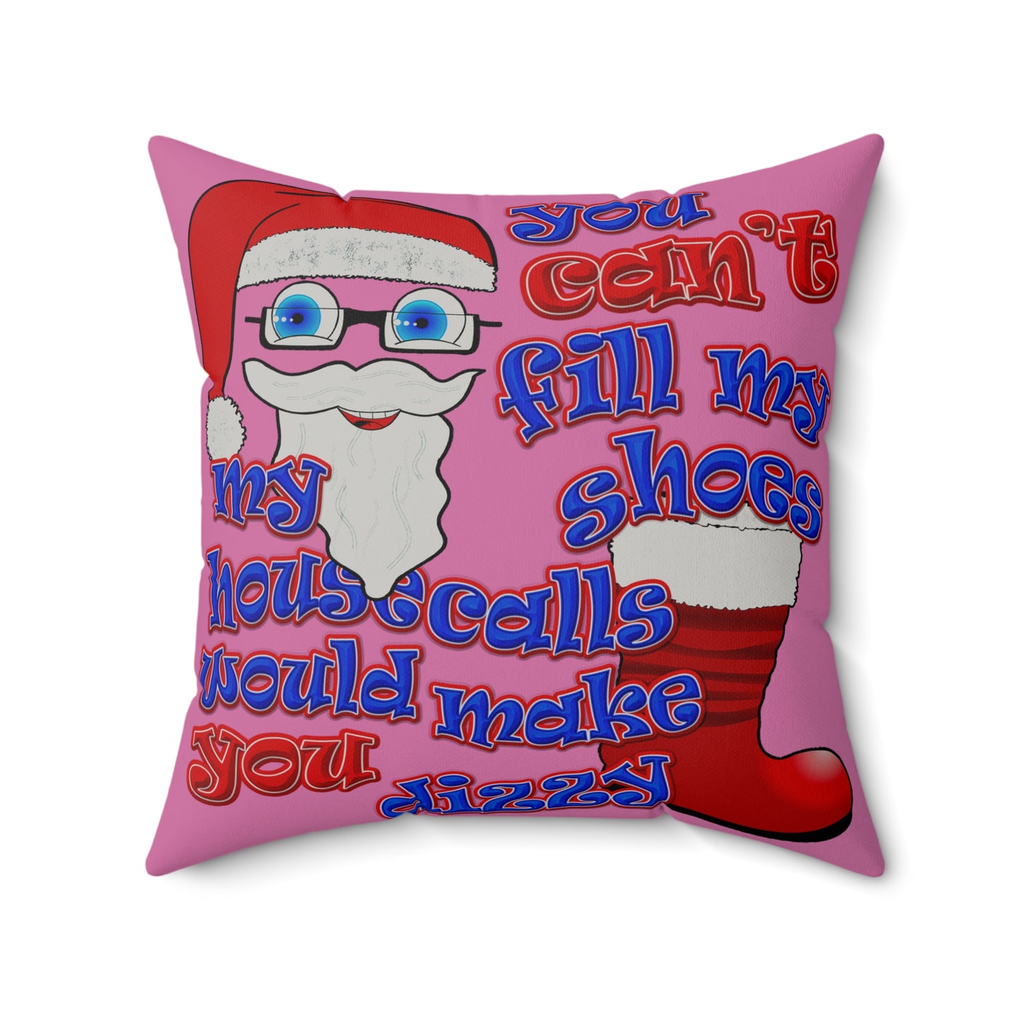 santa's shoes - Faux Suede Square Pillow - (light pink)