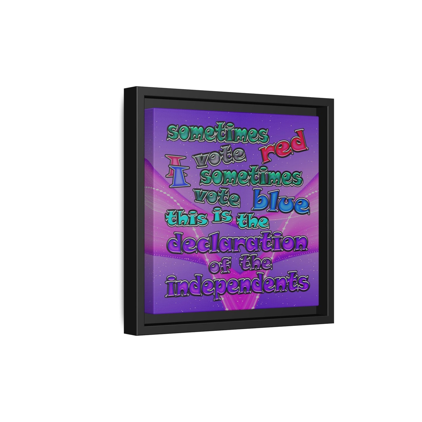 declaration of the independents - framed canvas art (purple-pink wave)
