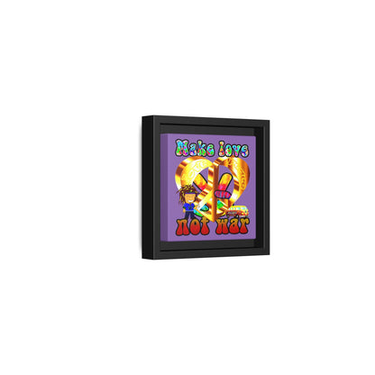love peace - framed canvas art (light purple)