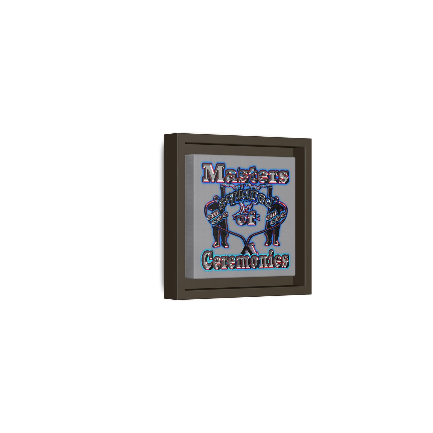 em cee squared - framed canvas art (grey)