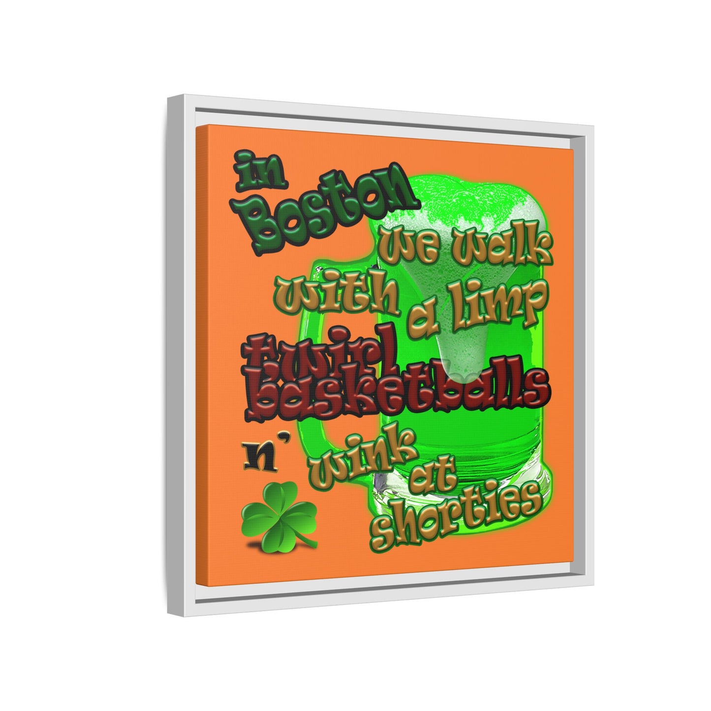celtics logo - framed canvas art (crusta)