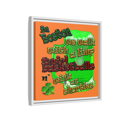 celtics logo - framed canvas art (crusta)