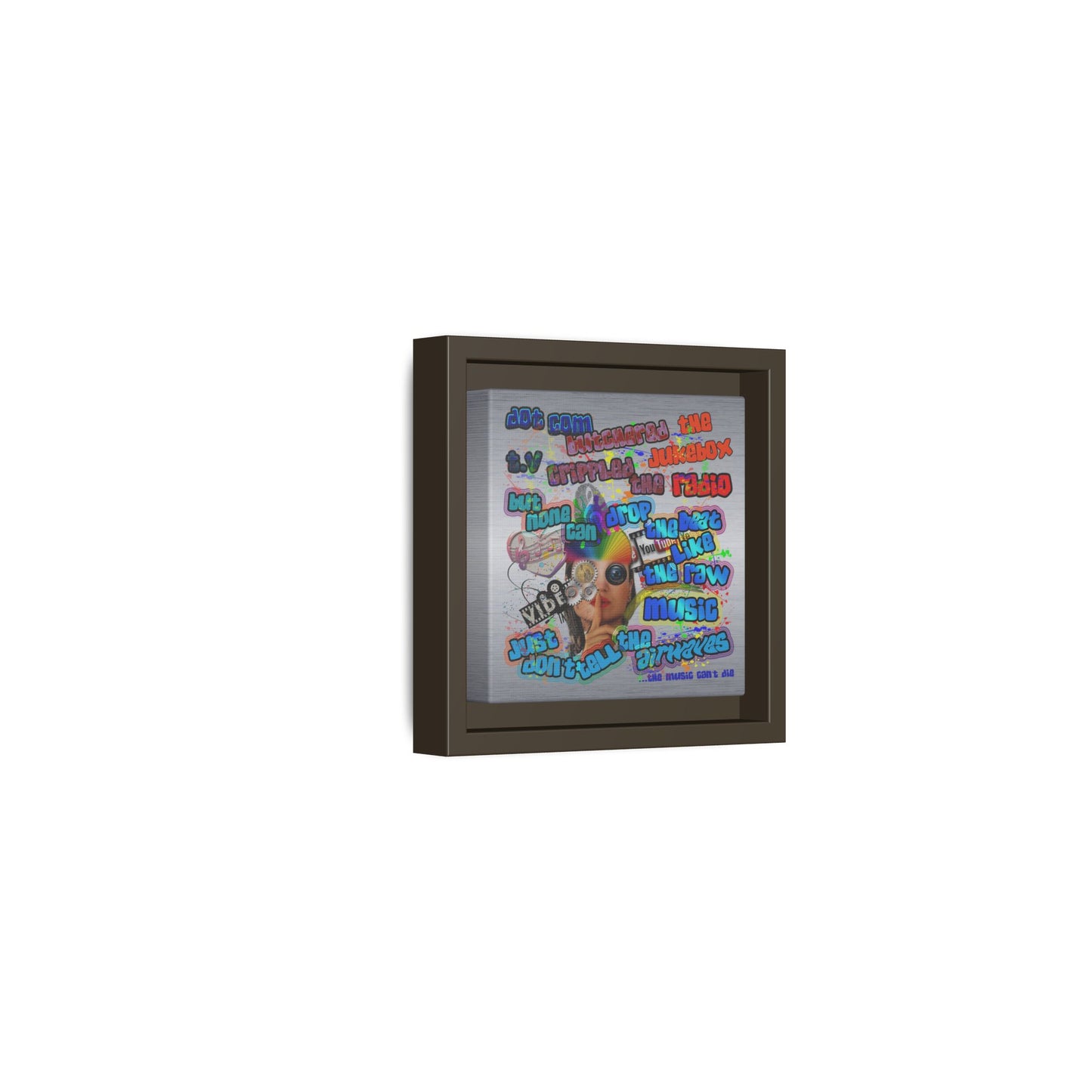 drop the beat - framed canvas art (brushed nickel)