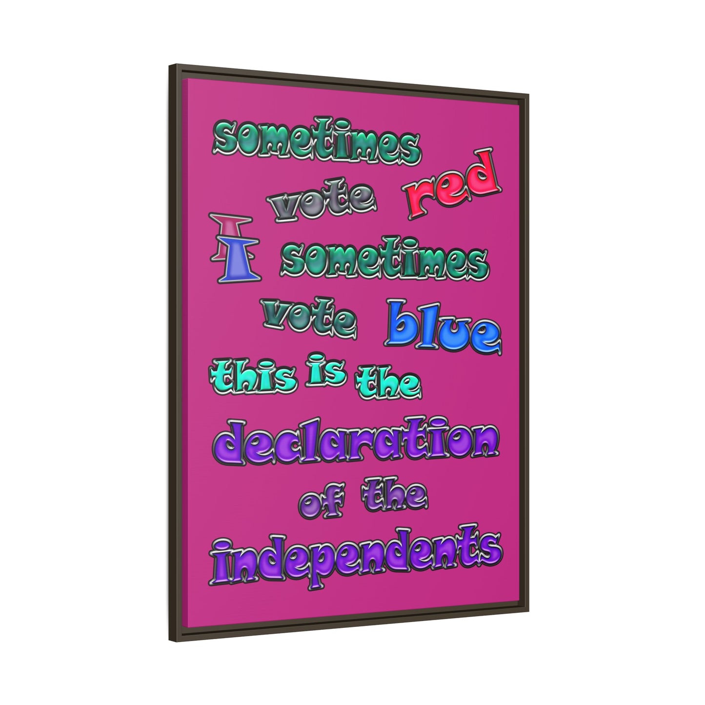 declaration of the independents - framed canvas art (pink)